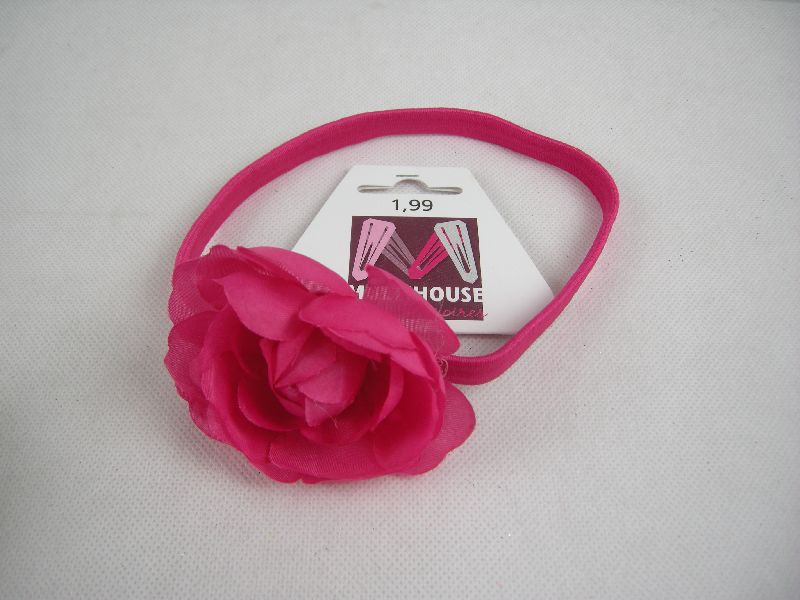 (image for) Elastische haarband met roos roze